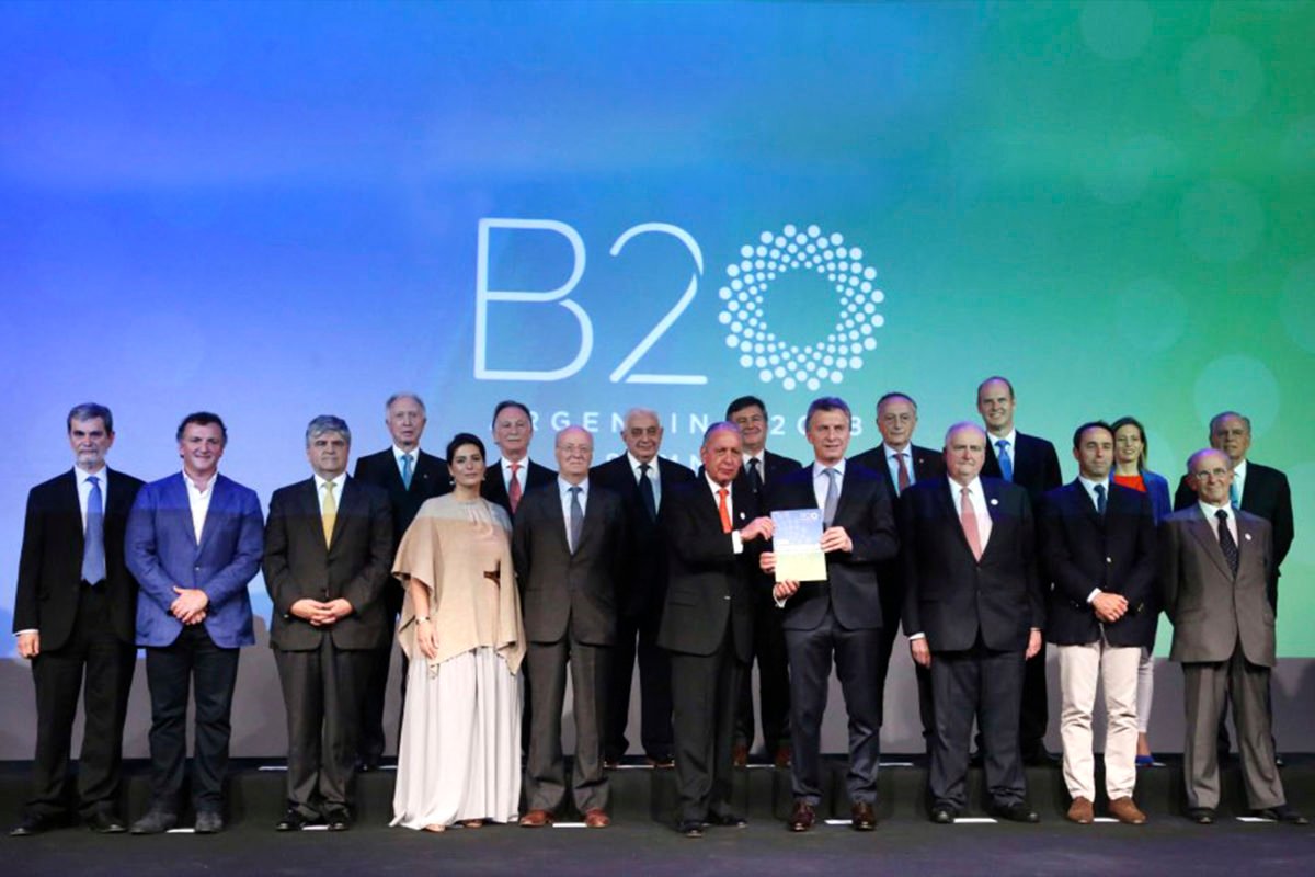 Mauricio Macri recibió el Comuniqué en el que trabajó el B20