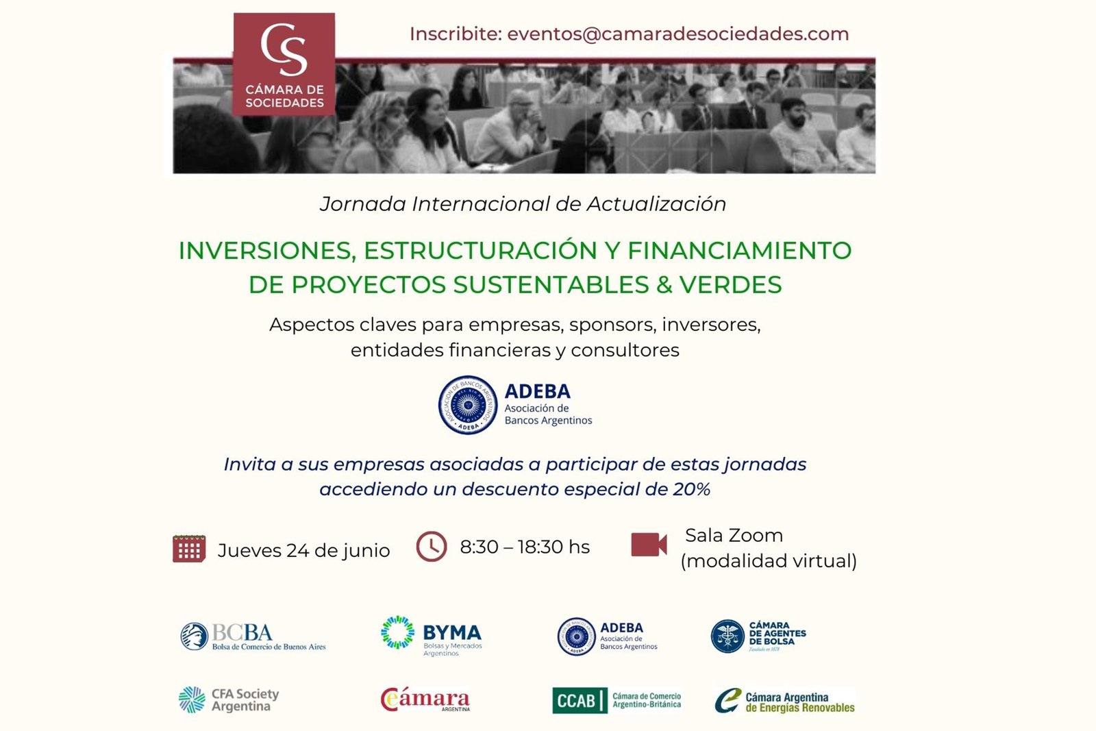 ADEBA auspiciará Jornada sobre Proyectos Sustentables & Verdes